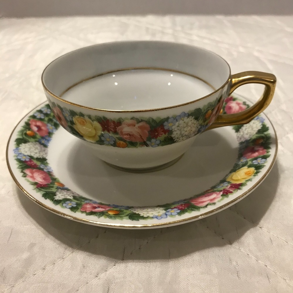 Vintage PMR Bavaria Jaeger Co tea‎ cup and saucer